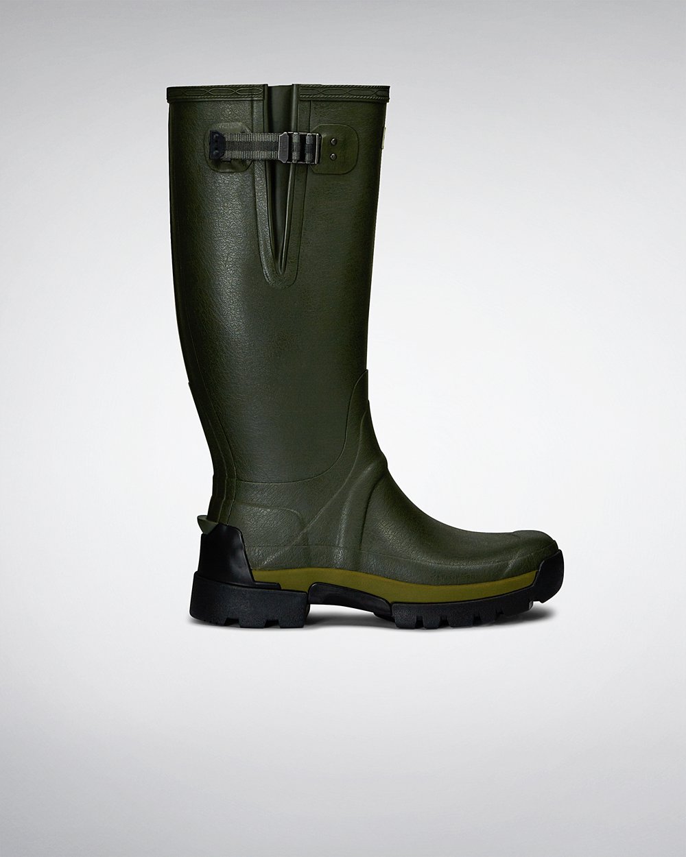 Mens Hunter Tall Rain Boots Dark Olive - Balmoral Bamboo Carbon - 2478016-LH